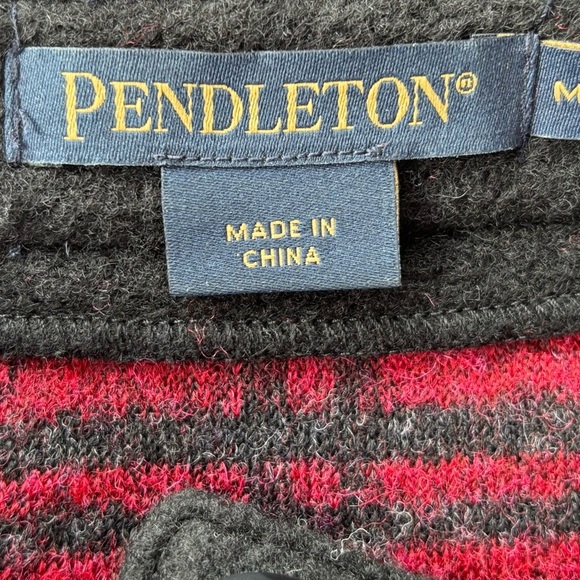 Pendleton Red and Black Plaid Wool Cardigan - Picture 2 of 4